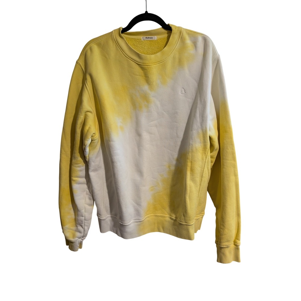 Madhappy x Snapchat Sweatshirt Unisex Medium Yellow Tie Dye Crewneck